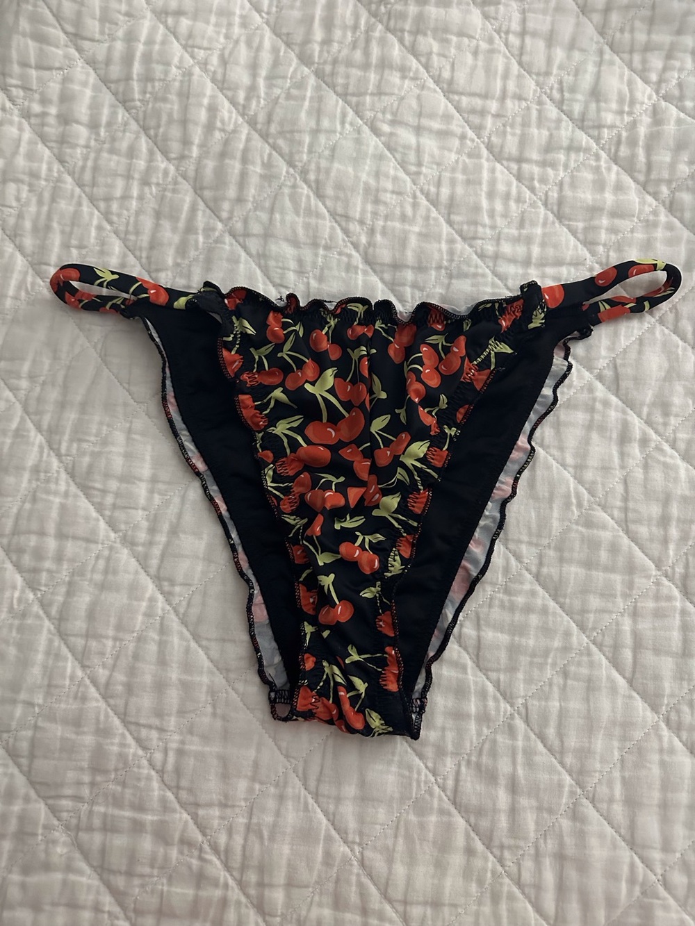 Dippin Daisy’s Cherry 🍒 Print High-Cut Bikini Bottom Only Size S